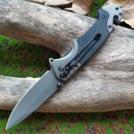 Outdoor stainless steel 9Cr18MoV blade, folding pocket knife with window breaker