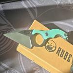 Kubey Wharncliffe Fixed Blade Knife Stainless Steel jadeHandle Sheath