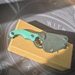 Kubey Wharncliffe Fixed Blade Knife Stainless Steel jadeHandle Sheath