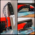 Wharncliffe Fixed Blade Knife - G10 Handle w/ Sheath & Gclip - Ronin 2 Style