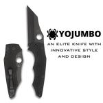 Spyderco YoJumbo Specialty Knife with Black Wharncliffe Blade and Black Coarse-Textured G-10 Handle - PlainEdge - C253GPBBK
