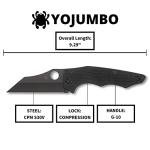 Spyderco YoJumbo Specialty Knife with Black Wharncliffe Blade and Black Coarse-Textured G-10 Handle - PlainEdge - C253GPBBK
