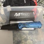 MTech USA - Manual Folding Knife W/ WHARNCLIFFE BLADE Blue, Damaged Box
