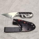 Handmade Fixed Blade Steel Wharncliffe with stabilized pinecone resin handle