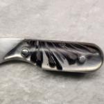 Handmade Fixed Blade Steel Wharncliffe with stabilized pinecone resin handle