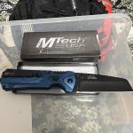 MTech USA - Manual Folding Knife W/ WHARNCLIFFE BLADE Blue, Damaged Box
