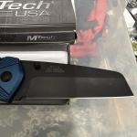 MTech USA - Manual Folding Knife W/ WHARNCLIFFE BLADE Blue, Damaged Box