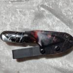 Handmade Fixed Blade Steel Wharncliffe with stabilized pinecone resin handle