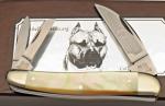 Vintage BULLDOG BRAND Solingen Wharncliffe Whittler Gold Lip Pearl Handles MINT