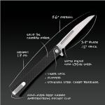 OCASO - Solstice Gentleman's Knife, 3.5" S35VN Steel, Titanium or Carbon Fiber, Ambidextrous Deep Carry Pocket Clip, Wharncliffe Blade 8WFS