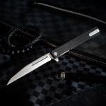 OCASO - Solstice Gentleman's Knife, 3.5" S35VN Steel, Titanium or Carbon Fiber, Ambidextrous Deep Carry Pocket Clip, Wharncliffe Blade 8WFS