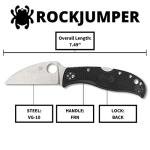 Spyderco RockJumper Lightweight Knife with 3.08" VG-10 Steel Wharncliffe Blade and Black FRN Handle - PlainEdge - C254PBK
