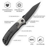 TRIVISA EDC Wharncliffe Pocket Knife with Clip