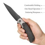 TRIVISA EDC Wharncliffe Pocket Knife with Clip