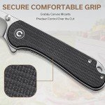 CIVIVI Elementum Black Canvas Micarta Pocket Knife