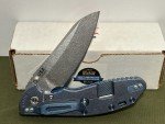 Hinderer XM-24 Blue Flipper Knife with G-10 Handle