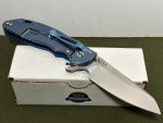 Hinderer XM-24 Blue Flipper Knife with G-10 Handle