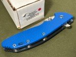 Hinderer XM-24 Blue Flipper Knife with G-10 Handle