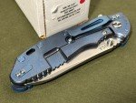 Hinderer XM-24 Blue Flipper Knife with G-10 Handle