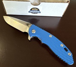 Hinderer XM 18 3.5" Spearpoint Knife - Blue G10