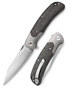 TRIVISA EDC Wharncliffe Folding Knife with Clip
