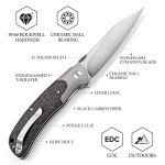 TRIVISA EDC Wharncliffe Folding Knife with Clip