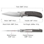 TRIVISA EDC Wharncliffe Folding Knife with Clip