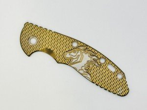 Hinderer XM-18 3.5 | Textured Titanium | HorseHead | Stonewash Bronze Scale