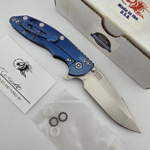 Hinderer XM18 Battle Blue Titanium Knife