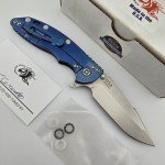 Hinderer XM18 Battle Blue Titanium Knife
