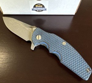 Hinderer Jurassic Magnacut Slicer Knife - Blue Black