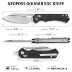 NedFoss COUGAR Wharncliffe Folding Pocket Knife
