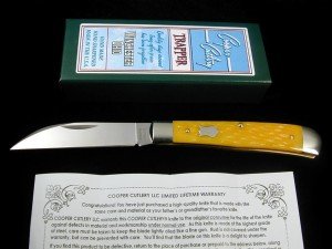 Cooper Cutlery Yellow Jig Wharncliffe Trapper Knife