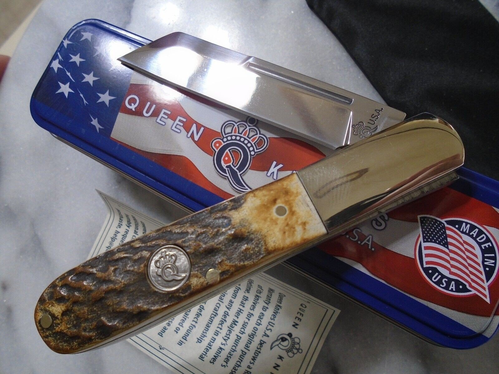 Queen USA Large Wharncliffe Barlow Pocket Knife