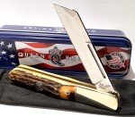 Queen USA 4" Brown Stag Barlow Pocket Knife