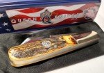 Queen USA 4" Brown Stag Barlow Pocket Knife