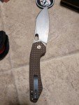 Vosteed Gator Folding Knife with Brown Micarta Handle