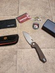 Vosteed Gator Folding Knife with Brown Micarta Handle