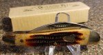 Classic Dogleg Wharncliffe Knife, Bone Brown-Amber