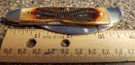 Classic Dogleg Wharncliffe Knife, Bone Brown-Amber