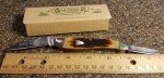 Classic Dogleg Wharncliffe Knife, Bone Brown-Amber