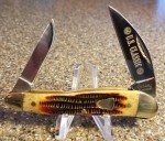 Classic Dogleg Wharncliffe Knife, Bone Brown-Amber