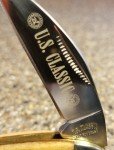 Classic Dogleg Wharncliffe Knife, Bone Brown-Amber