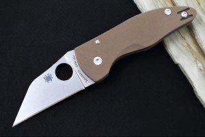 Spyderco Microjimbo - Brown G10 Wharncliffe Knife
