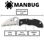Spyderco Manbug Wharncliffe Folding Pocket Knife