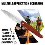 Carimee EDC Wharncliffe Pocket Knife with Rosewood Handle