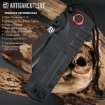 ARTISANCUTLERY Tactical Knife Proponent (1820P) D2 Steel Black PVD Blade Blac...
