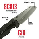 Tac Force Evolution - Spring Assisted Folding Pocket Knife - Wharncliffe Blade with Black G10 Handle and Pocket Clip - TFE-A015-BK