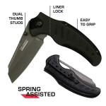 Tac Force Evolution - Spring Assisted Folding Pocket Knife - Wharncliffe Blade with Black G10 Handle and Pocket Clip - TFE-A015-BK
