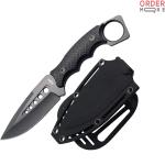 9-Inch Full Tang Tactical Knife ABS Swivel Sheath Outdoor Reusable